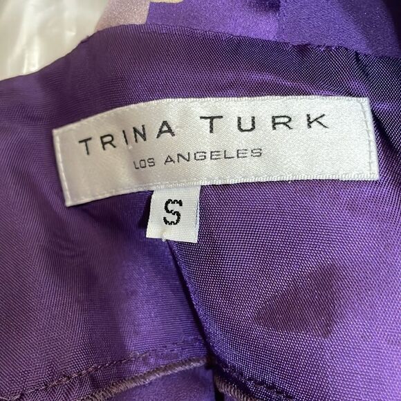 TRINA TURK 100% SILK KIMONO STYLE TOP IN PURPLE FLORAL PRINT - Picture 8 of 9